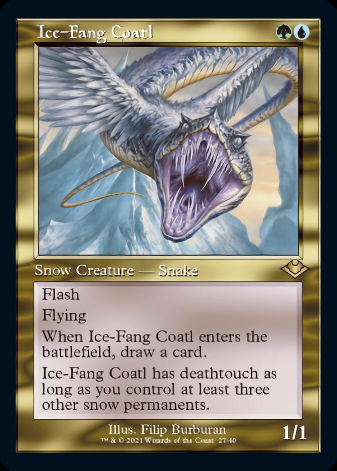 Ice-Fang Coatl (Retro Foil Etched) [Modern Horizons 2]