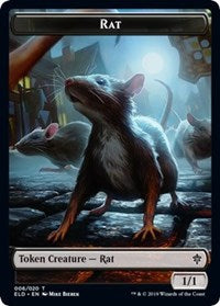 Rat // Food (15) Double-sided Token [Throne of Eldraine Tokens]