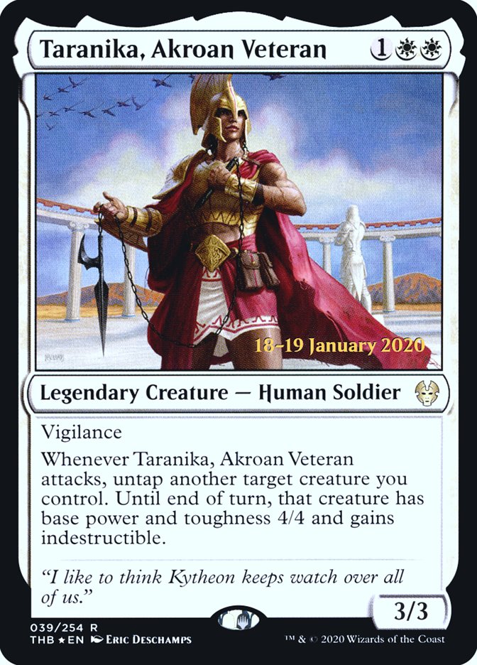 Taranika, Akroan Veteran [Theros Beyond Death Prerelease Promos]