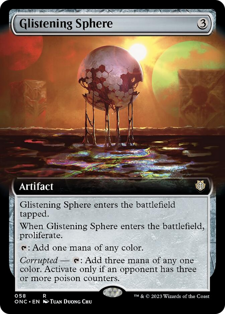 Glistening Sphere (Extended Art) [Phyrexia: All Will Be One Commander]