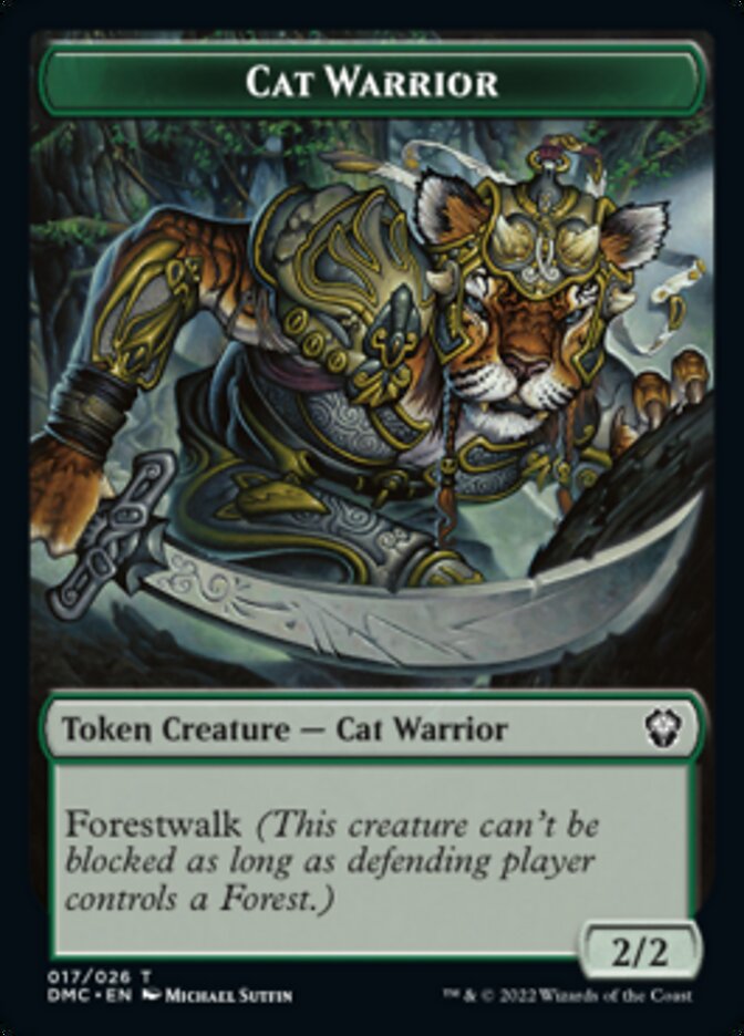 Saproling // Cat Warrior Double-sided Token [Dominaria United Tokens]