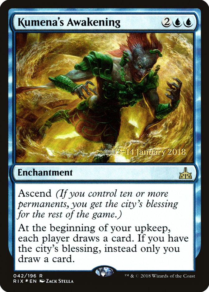 Kumena's Awakening [Rivals of Ixalan Prerelease Promos]