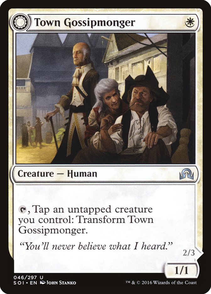 Town Gossipmonger // Incited Rabble [Shadows over Innistrad]