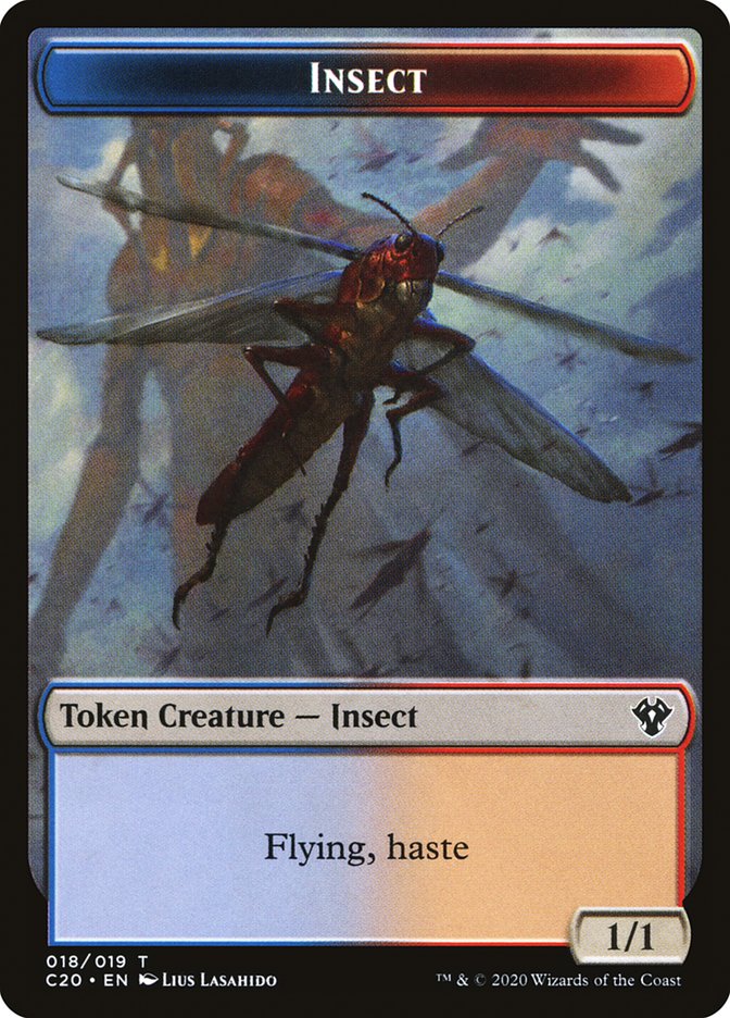 Drake // Insect (018) Double-sided Token [Commander 2020 Tokens]