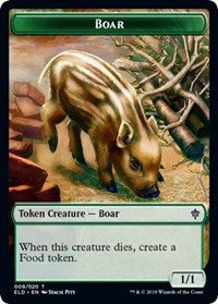 Boar // Food (17) Double-sided Token [Throne of Eldraine Tokens]