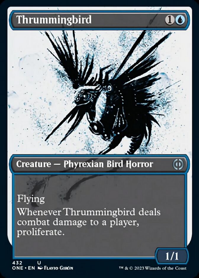 Thrummingbird (Showcase Ichor Step-and-Compleat Foil) [Phyrexia: All Will Be One]