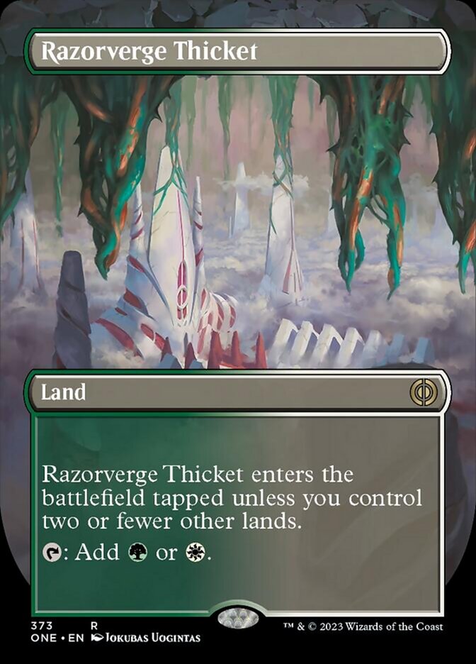 Razorverge Thicket (Borderless Alternate Art) [Phyrexia: All Will Be One]