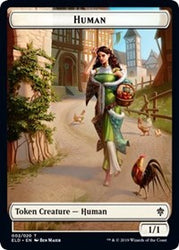 Human // Food (16) Double-sided Token [Throne of Eldraine Tokens]