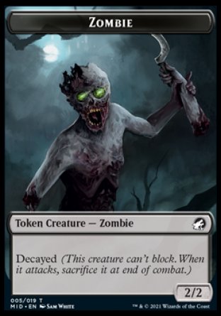 Zombie (005) // Zombie Army Double-sided Token [Innistrad: Midnight Hunt Commander Tokens]