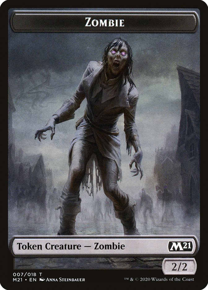 Treasure // Zombie Double-sided Token [Core Set 2021 Tokens]