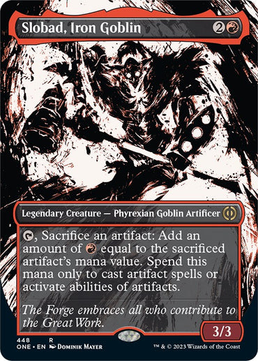 Slobad, Iron Goblin (Borderless Ichor Step-and-Compleat Foil) [Phyrexia: All Will Be One]