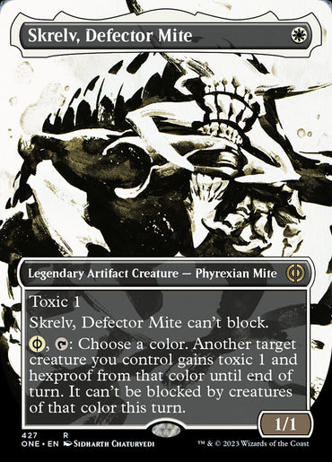 Skrelv, Defector Mite (Borderless Ichor Step-and-Compleat Foil) [Phyrexia: All Will Be One]