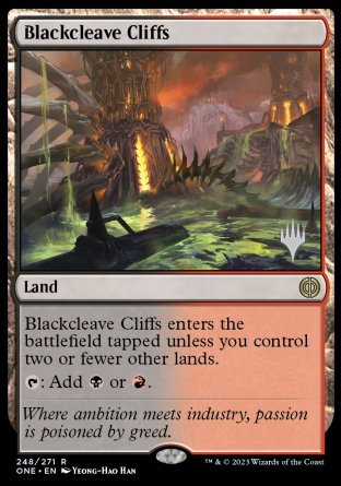 Blackcleave Cliffs (Promo Pack) [Phyrexia: All Will Be One Promos]