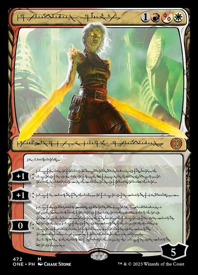 Nahiri, the Unforgiving (Phyrexianized Step-and-Compleat Foil) [Phyrexia: All Will Be One]