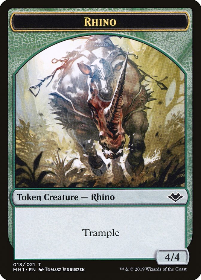 Shapeshifter (001) // Rhino (013) Double-sided Token [Modern Horizons Tokens]