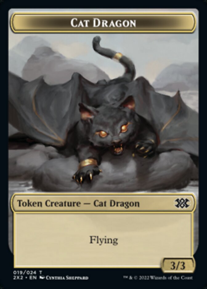 Cat Dragon // Vampire Double-sided Token [Double Masters 2022 Tokens]