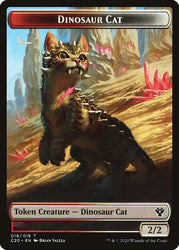 Bird // Dinosaur Cat Double-sided Token [Commander 2020 Tokens]