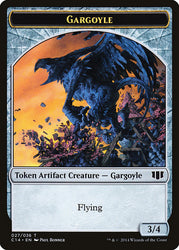 Gargoyle // Elf Warrior Double-sided Token [Commander 2014 Tokens]