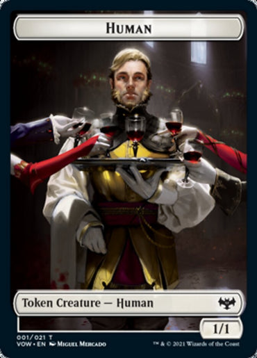 Human (001) // Zombie (005) Double-sided Token [Innistrad: Crimson Vow Tokens]