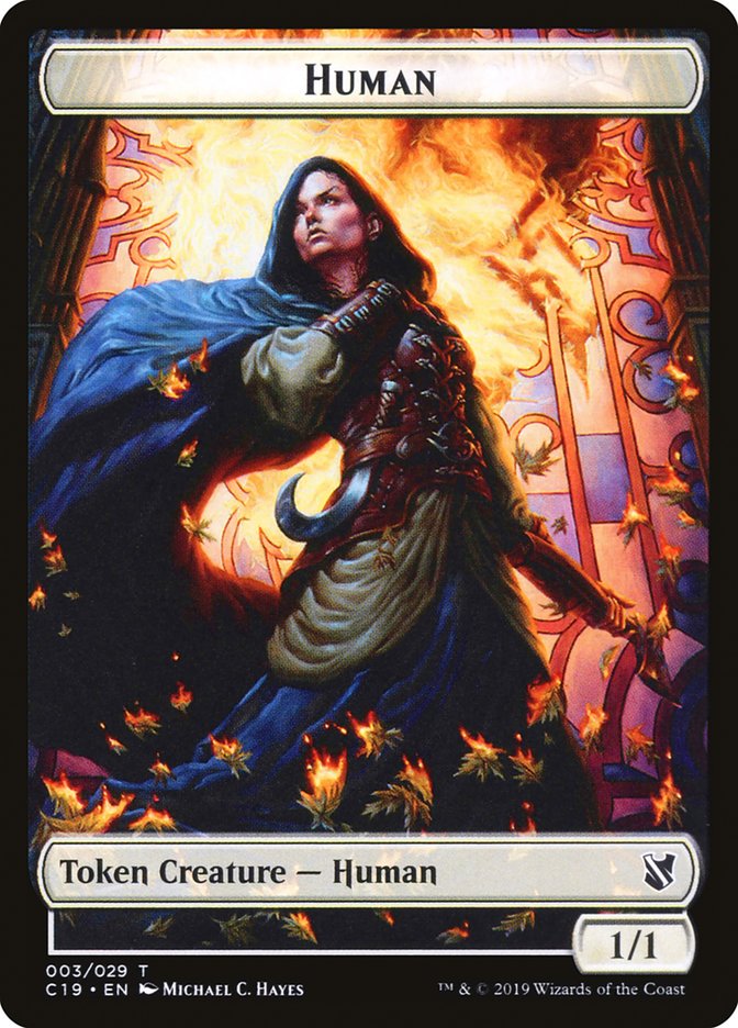 Spirit // Human Double-sided Token [Commander 2019 Tokens]