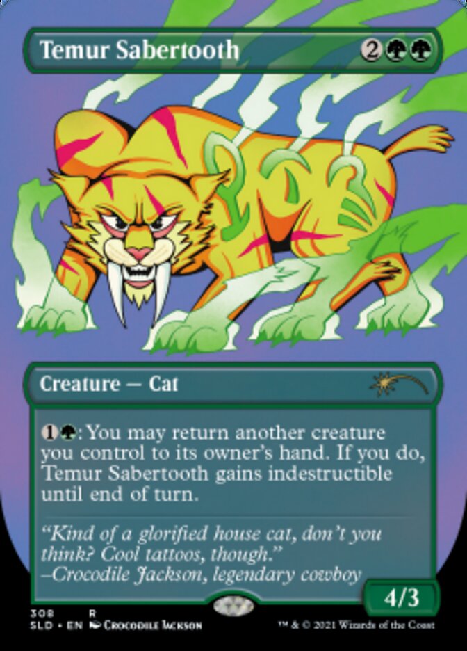 Temur Sabertooth (Borderless) [Secret Lair Drop Series]