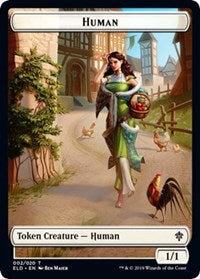 Human // Food (15) Double-sided Token [Throne of Eldraine Tokens]