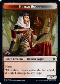 Human Rogue // Food (17) Double-sided Token [Throne of Eldraine Tokens]