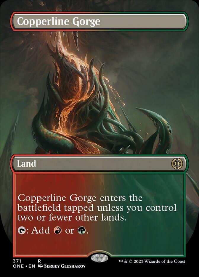 Copperline Gorge (Borderless Alternate Art) [Phyrexia: All Will Be One]