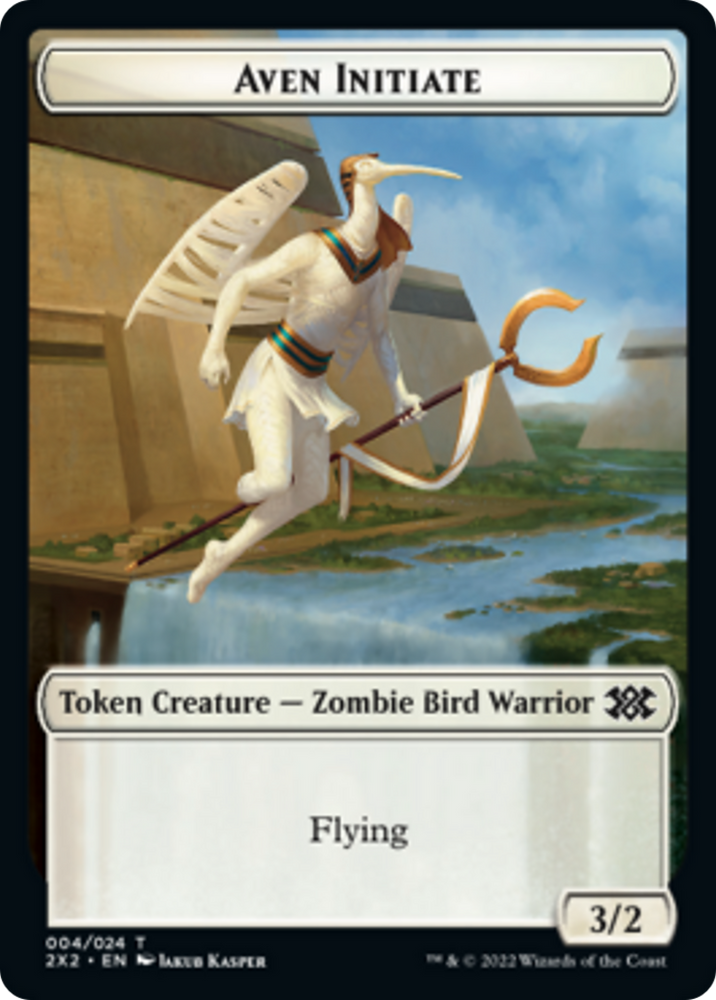 Drake // Aven Initiate Double-sided Token [Double Masters 2022 Tokens]